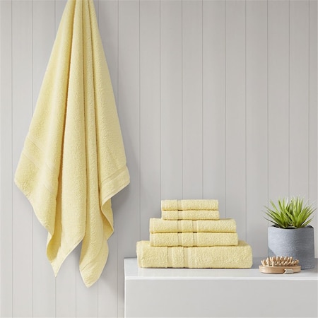 510 Design Yellow 100 Percent Turkish Cotton Towel Set, 6 Piece 5DS73-0237
